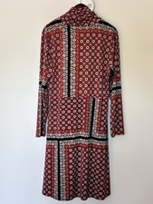 Wonder XL Trenery Red Black Geometric Print Shirt Dress Boho