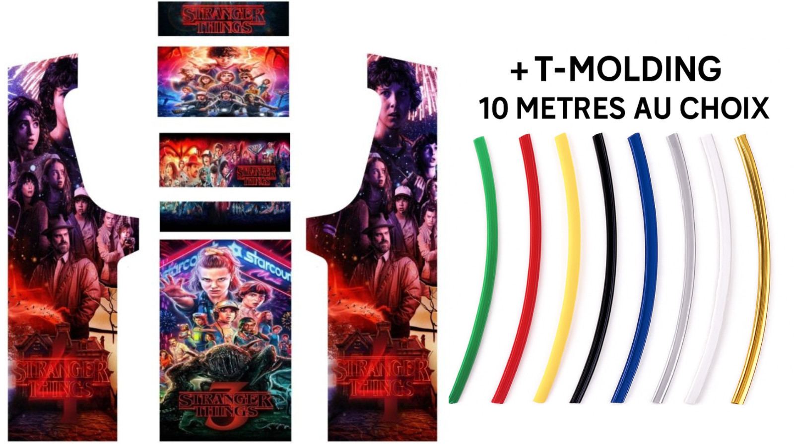 Stickers STRANGER THINGS Premium pour Borne Arcade avec T-Molding Flexible 10m