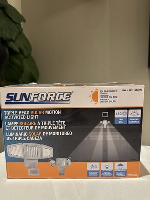 Sunforce Solar Triple Head Motion Activated Security Light 1500 Lumens ...