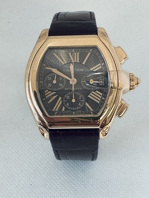 アクセサリー Cartier Cartier Roadster Chronograph XL 18k Rose Gold Mens Watch 2848