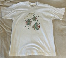 Vintage 90s Shirt Mens XL White Ft Myers Florida USA Made Single Stitch Fish