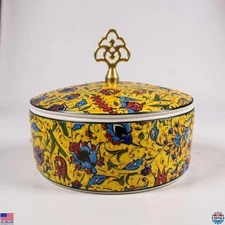 Stunning Handmade Ceramic Jewelry Box - Traditional Tile Design Candy Bowl (5)