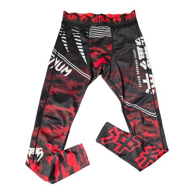  Venum Okinawa Fight Spats Compression Leggings Men s Small BJJ MMA Gym Red...
