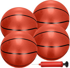 4 Pack Mini Basketballs for Mini Hoops, 6 Inch Inflatable PVC Basketball Balls w