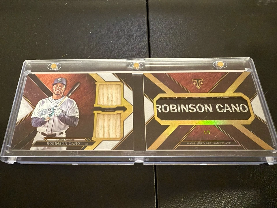 2016 Topps Triple Threads - Bat Nameplate Relics Card - Robinson Cano 1/1 - Image 2 of 4