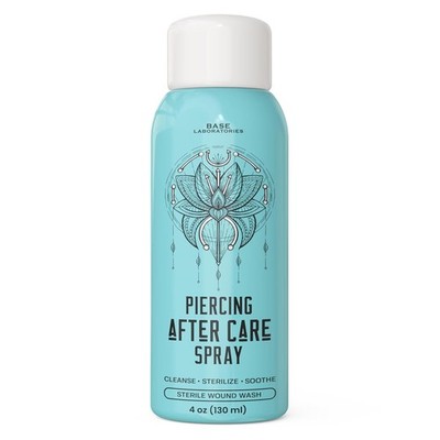 4oz Piercing Aftercare Spray - Hypoallergenic Saline Solution for Rapid Healing