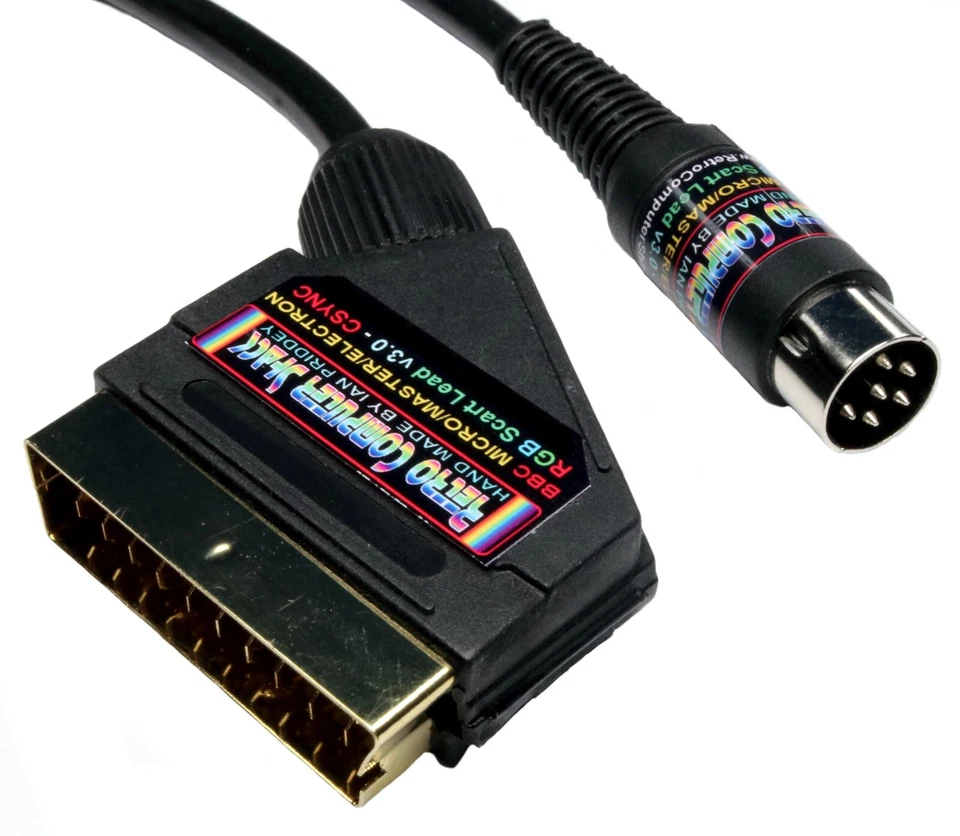 Acorn BBC B Micro, Master & Electron hochwertiges RGB Scart Kabel Video TV Kabel