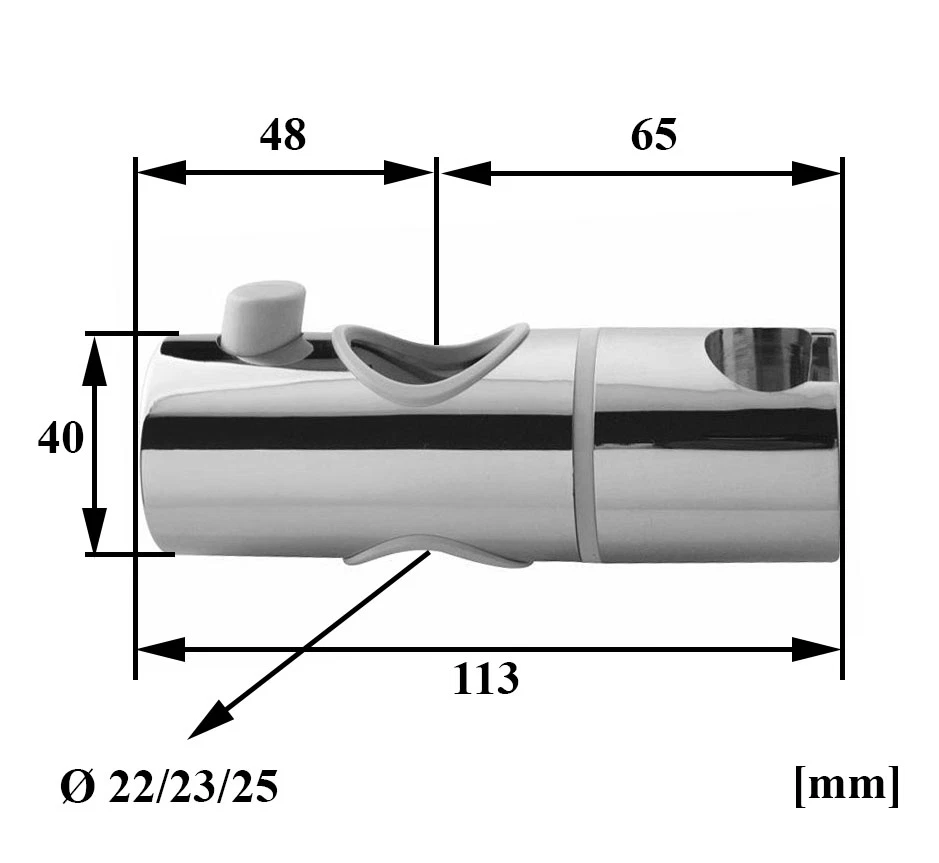 Duschkopf Schieber Gleiter Halter Wandstange Duschstange Chrom - Bild 2 von 4