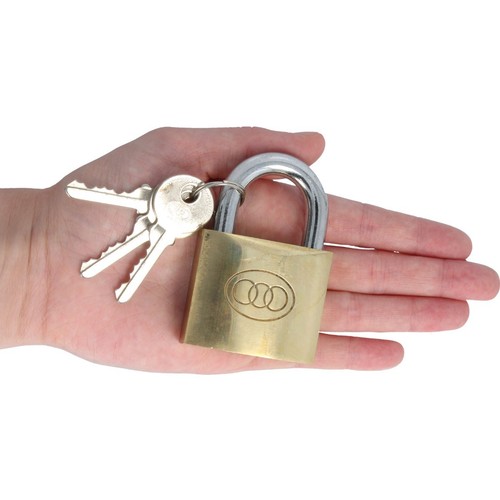 LARGE 50mm HEAVY DUTY PADLOCK Tri Circle Door Gate Shed Gym Locker 3 Key Lock - Picture 1 of 2