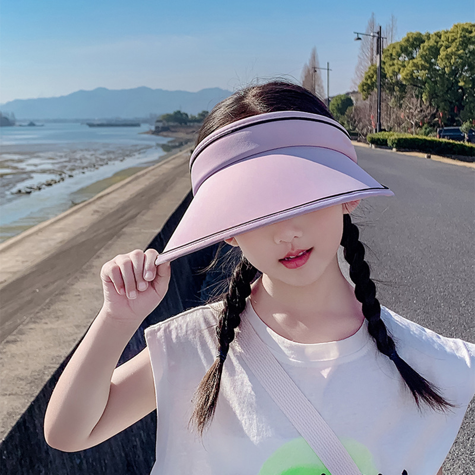 Uv Protection Hat Empty Top Sun Protection Kids Casual Sun Visor Hat ...