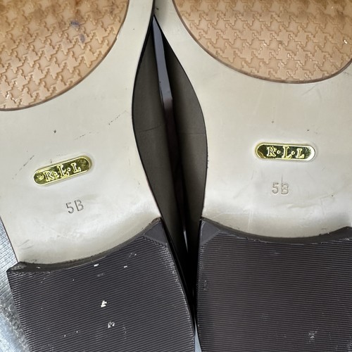 Lauren Ralph Lauren Brindy Spazzolato Tassel Loafers Taupe Patent Leather Sz. 5B - Picture 13 of 13