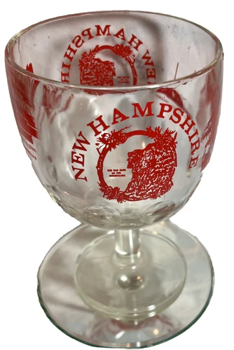 New Hampshire Beer Glass 6" Travel Souvenir The Old Man Of The Mountains Barware