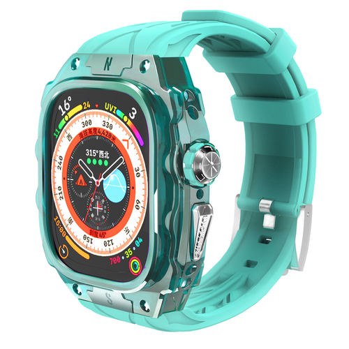 Étui robuste translucide de luxe + bracelet en silicone pour Apple Watch Ultra 49 mm - Photo 3 sur 16