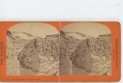 Great Ice Bridge of 1872 Niagara Falls New York Geo Barker Stereoview