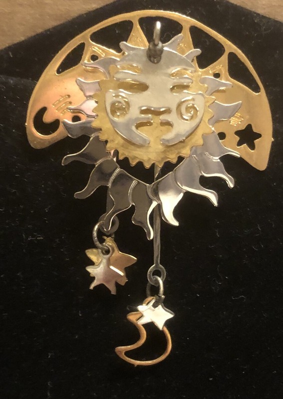 Celestial Stars and Moon Fashion Lapel Pin Preowned