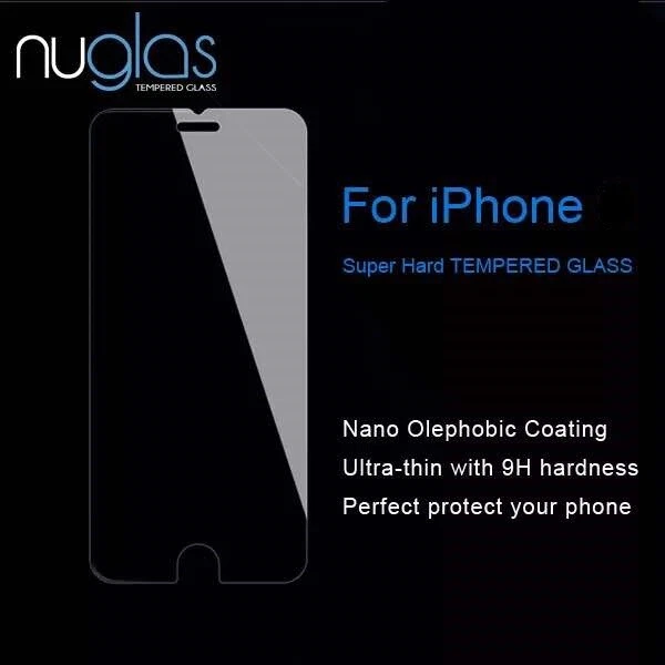 Cubierta protectora de pantalla de vidrio templado Nuglas para iPhone 5 5s 5c SE 6s 7 8 Plus Foto 2 de 4