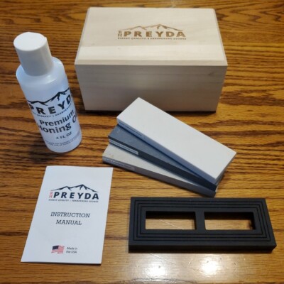 RH Preyda 3 Stone Sharpening Kit 6 x 2''x 1/2'' Hard Black, Hard, & Soft Arkansas