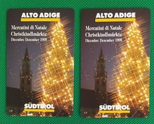 Coppia schede telefoniche nuove bilingue magnetizzate Mercatini di Natale foto