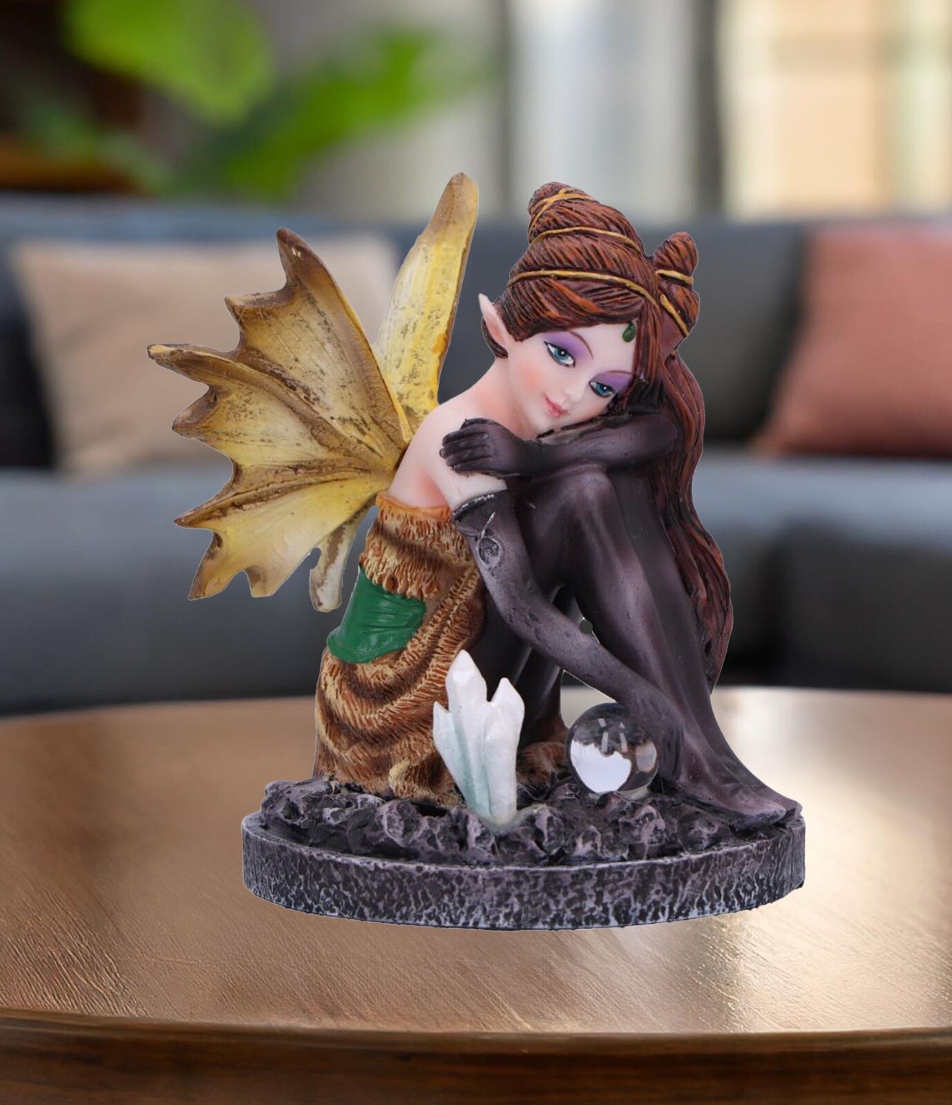 SMALL Amber Crystal Fairy Figurine Nemesis Now Gothic Fantasy Magic Boxed Gift