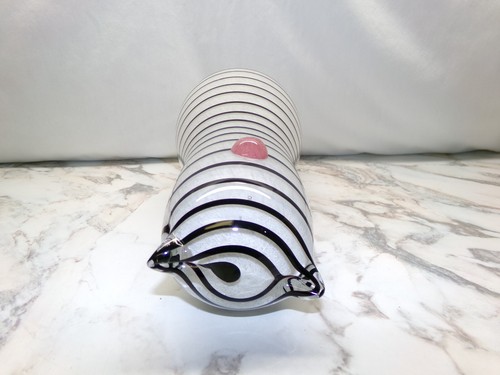 Vtg Lg Glass Cat Spiral Striped Abstract Art ( style of murano formia italian ) - Picture 8 of 16