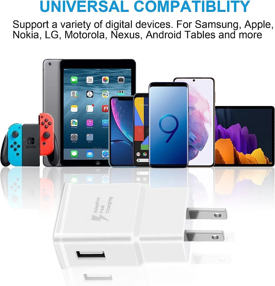 Lote de 2-50 Adaptador de Corriente Cargador de Pared Rápido USB Samsung Foto 3 de 4