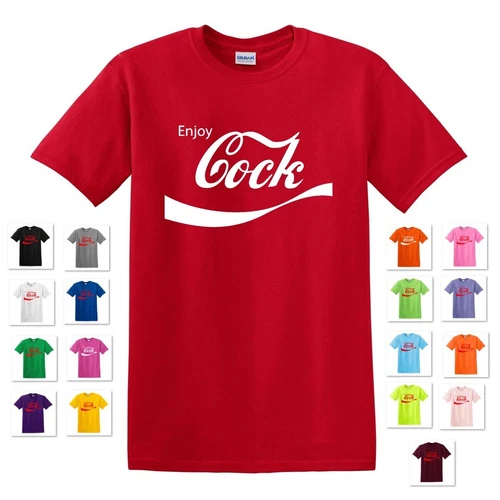 ENJOY COCK COLA PARODY FUNNY JOKE GAG TEE T-SHIRT