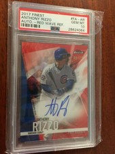 2017 Finest ANTHONY RIZZO #FA-AR RED Wave Refractor 6/25 AUTO PSA 10 - GEM MT