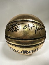 Allen Iverson Signed Molten Gold Trophy Basketball '2K4 Olympic Medalist' PSA