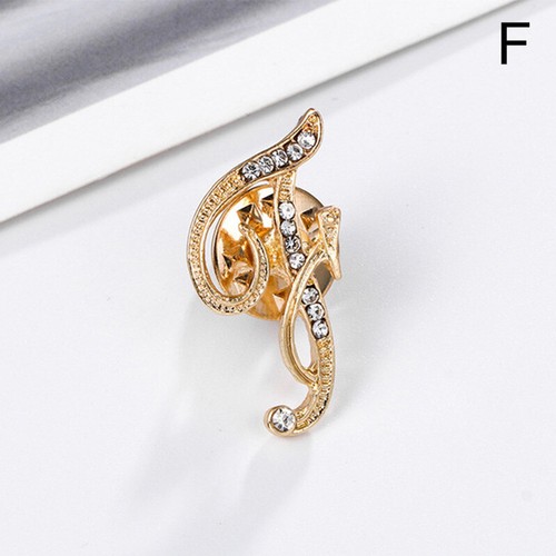 Women Shiny Crystal Rhinestones 26 Letters Brooch Pin Jewelry Wedding/Party Gift - Picture 7 of 34