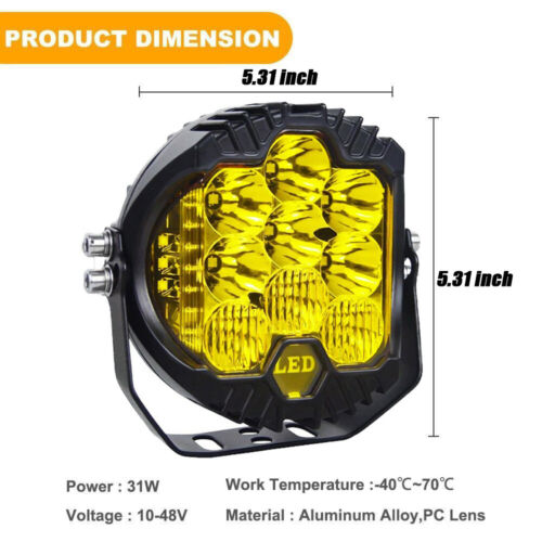 5" 7"inch Round LED Work Light Spot & Flood Driving Fog Headlight Truck Off Road - Picture 23 of 24