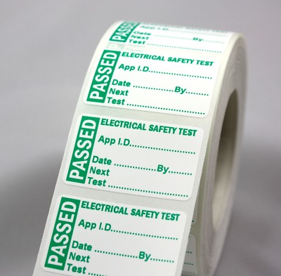 Roll 500 Plugtop PAT Test Stickers 40 x 24mm PAT Testing Labels PASSED ...