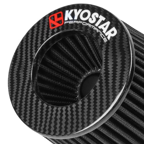 3"/3.5" Carbon Dry Air Filter Cold Air Intake Cone Replacement High Flow Inlet - Picture 82 of 120