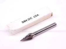 ABRASIVE BUR SM-4DC 3/8" CUT DIA POINTED CONE DOUBLE CUT 5/8" LoC