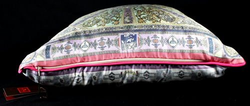 ETRO NWT Green & Multicolor Ornate Print Silk Decorative Pillow Cushion & Cover - Picture 9 of 13