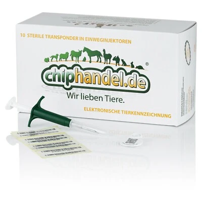 CHIPHANDEL Standard 2x13mm Tierchip Deutschland 276 Ländercode ISO RFID im Komplettinjektor