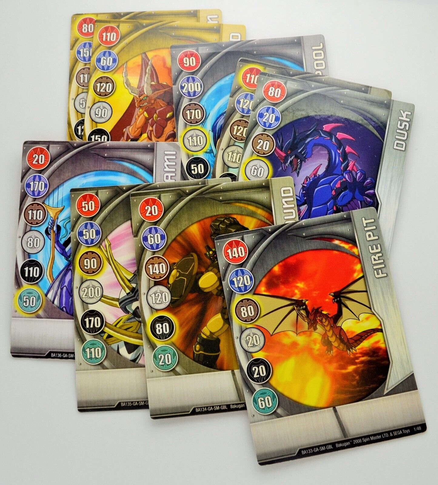 2008 Bakugan Battle Brawler Series 1-48 Gate & Ability Game Cards - Your Choice