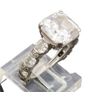 925 Silver Vintage Ring Cubic Zirconia Beaded Band Weeding Ring Sz 6  RG27577