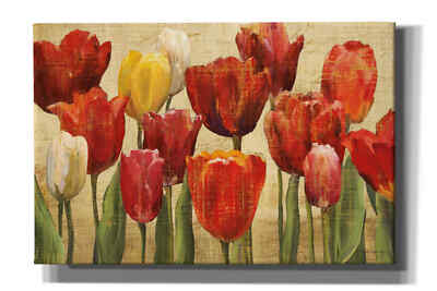 Epic Graffiti 'Tulip Fantasy on Cream' by Marilyn Hageman, Giclee Canvas Wall Ar
