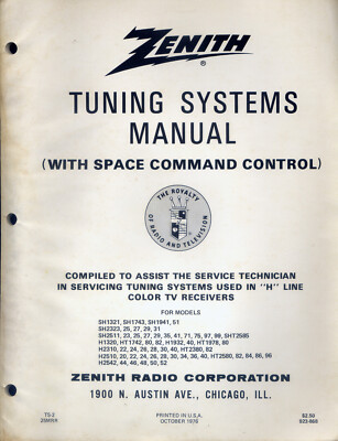 Zenith Service Tuning Systems Manual w/Space Command Control PFAX39