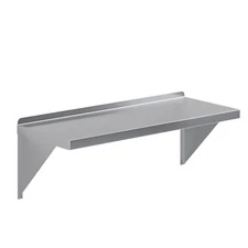 14" Width x 36" Length | Stainless Steel Wall Shelf | Square Edge