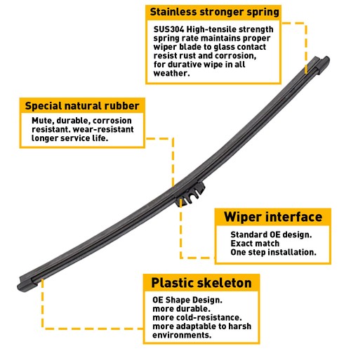 For Ford Escape 2013-2018 Rear Wiper Arm with Blade BB5Z17526C BB5Z 17526-C Kit - Picture 3 of 14