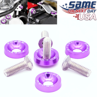 #ad Password JDM PURPLE ALUMINUM Fender Washers 10 PC Engine Bolt Dress Up Kit USA $15.97