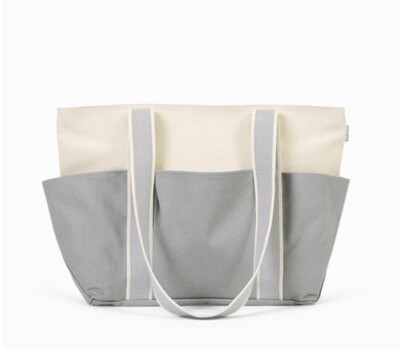 新品未使用 everyone nylon logo tote bag GRAY Thirty One CANVAS CARRY ALL TOTE Whisper Grey Colorblock New