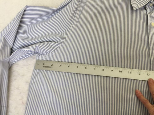 Eddie Bauer Dress Shirt Mens XL White Blue Striped Long Sleeve Pocket - Picture 8 of 12