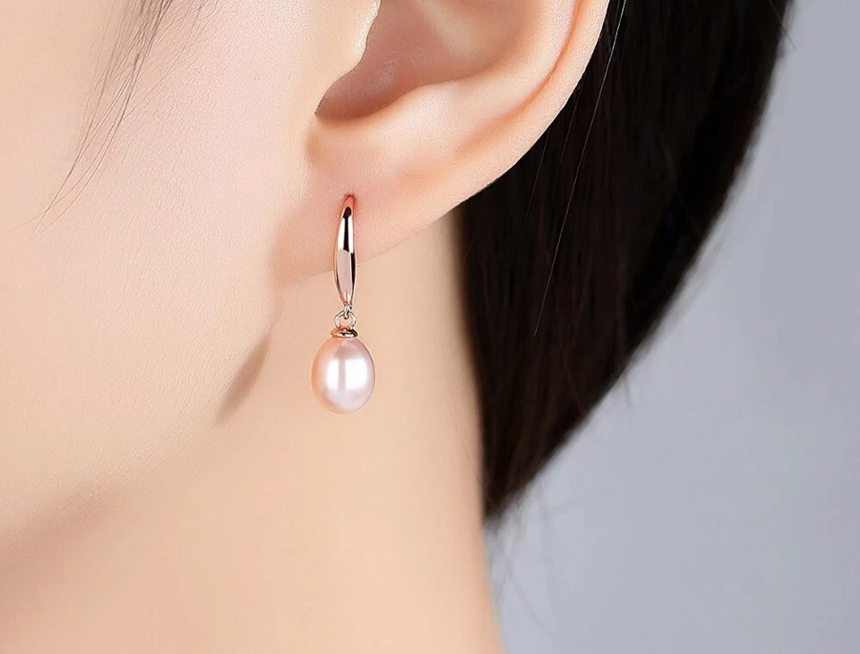 Damen Ohrringe Ohrhänger 925er Sterling Silber Süßwasser Perle Ohrschmuck RG - Bild 4 von 4