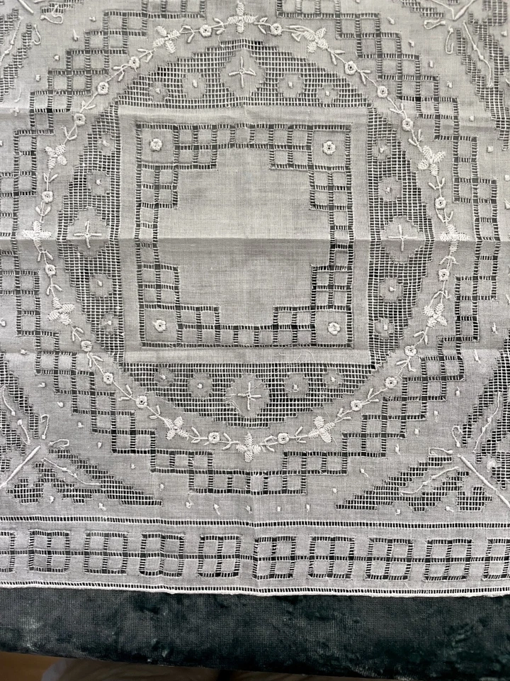 Pañuelo de boda bordado Appenzell auténtico 11 1/2" - 29 cm vintage Foto 3 de 4