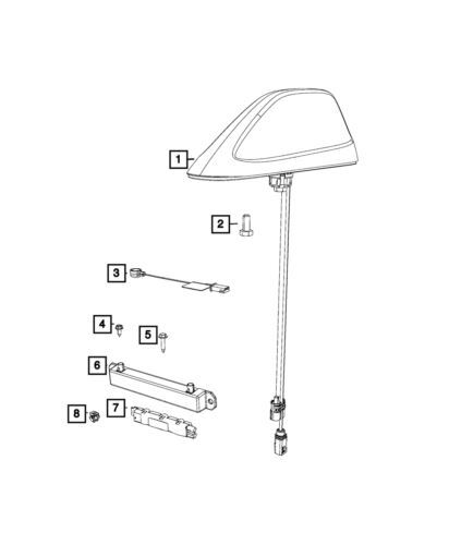 Cable y soporte de antena para Chrysler Pacifica Base 2017 (N/P 1YG05GUVAB)