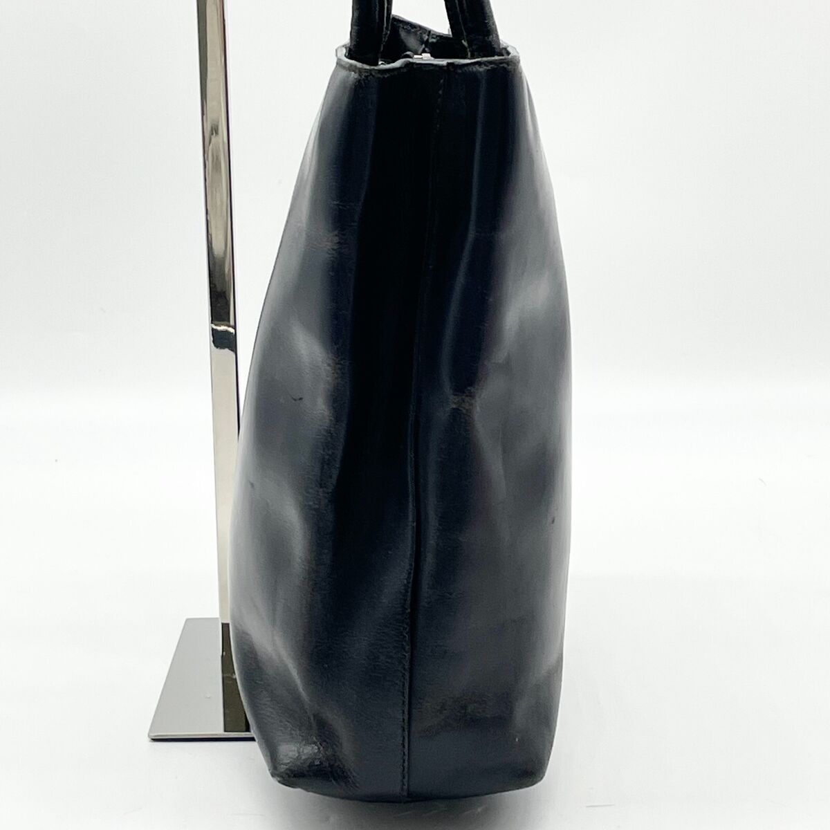 Prada Tote Bag Black Leather Double handle Handbag 104 Y2K Prada Tote Bag Black Leather Double handle Handbag 104 Y2K