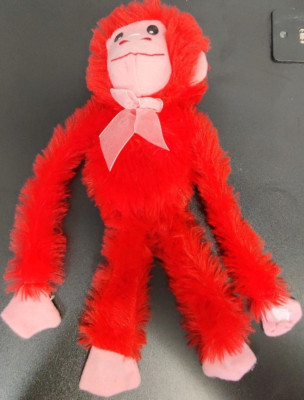 Fuzzy Friends Red Monkey Plush Hook N Loop Hands Stuffed Animal Toy 12 