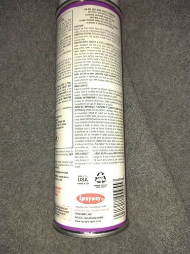 Sprayway Anti-Stat Anti Static Spray Sw-955 14 Oz Aerosol - Picture 2 of 2